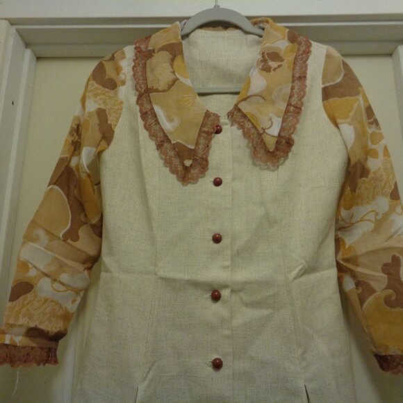 GERMANTIC EUROPEAN STYLED CLASSIC GIRL DRESS LINEN LIKE 8/10 - Picture 3 of 6